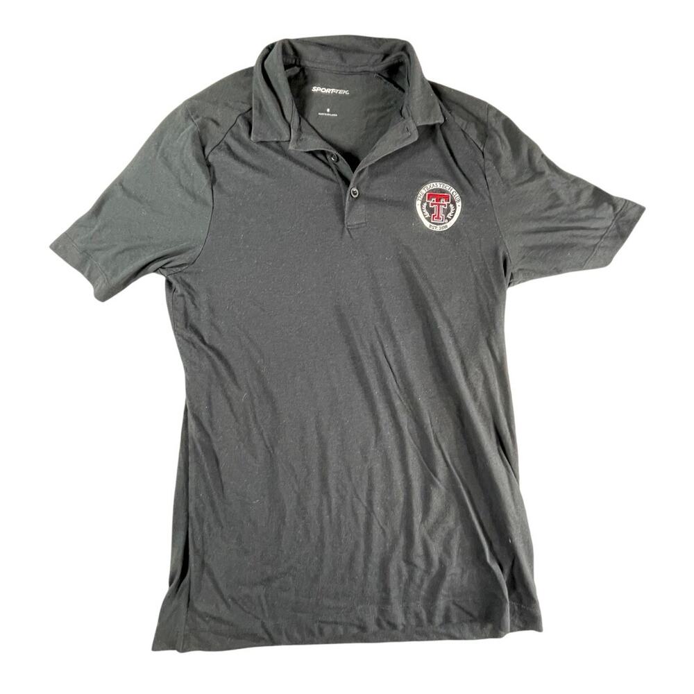 Texas Tech Club Polo Shirt Men Small Black University Red Raiders Sport-Tek Polo